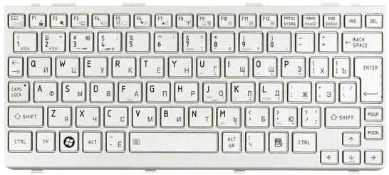 Клавиатура Toshiba Mini (NB200, NB300, NB305) Silver, (Silver Frame) RU (вертикальный энтер) - фото 2