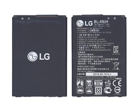 Аккумуляторная батарея для смартфона LG BL-49JH K120 3.8V Black 1900mAh 7.4Wh Аккумуляторная батарея для смартфона LG BL-49JH K120 3.8V Black 1900mAh 7.4Wh