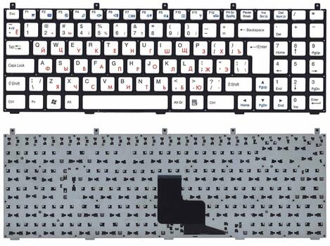 Клавиатура для ноутбука DNS (W765S) White, (No Frame) RU