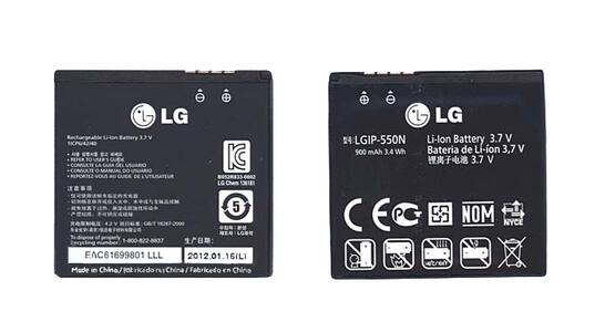 Аккумуляторная батарея для смартфона LG LGIP-550N S310 3.7V Black 900mAh 3.4Wh