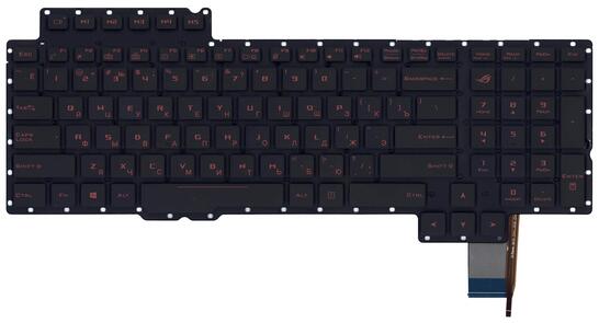 Клавиатура для ноутбука Asus ROG (G752) с подсветкой (Light), Black, (No Frame) RU Клавиатура для ноутбука Asus ROG (G752) с подсветкой (Light), Black, (No Frame) RU - фото 2