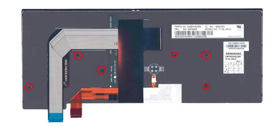 Клавиатура для ноутбука Lenovo Thinkpad T460S с подсветкой (Light), с указателем (Point Stick), короткий шлейф (Short Trail), Black, (No Frame), RU Клавиатура для ноутбука Lenovo Thinkpad T460S с подсветкой (Light), с указателем (Point Stick), короткий шлейф (Short Trail), Black, (No Frame), RU - фото 3