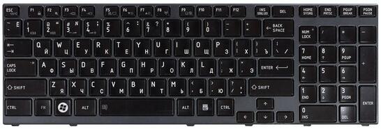 Клавиатура Toshiba Satellite (A660, A660D, A665, A665D, Qosmio X770, P750, P755) Black, (Black Frame) RU - фото 2