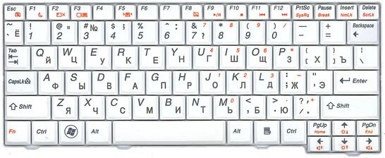 Клавиатура для ноутбука Lenovo IdeaPad (S10-2, S10-3C) White, RU - фото 2