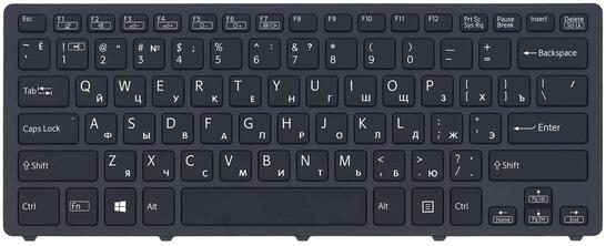 Клавиатура для ноутбука Sony (SVF14N FLIP) с подсветкой (Light), Black, (Black Frame) RU - фото 2