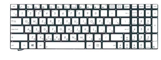 Клавиатура для ноутбука Asus (N550) с подсветкой (Light), Silver, (No Frame) RU/EN - фото 2