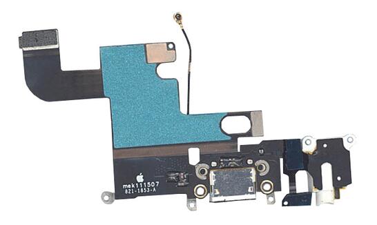 Шлейф разъема питания с аудио-разъемом для Apple 6 белый