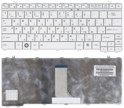 Клавиатура Toshiba Satellite Satellite A600, T130, T135, U400, U405, U500, U505, Portege M800, M900, White, RU
