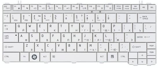 Клавиатура Toshiba Satellite Satellite A600, T130, T135, U400, U405, U500, U505, Portege M800, M900, White, RU - фото 2