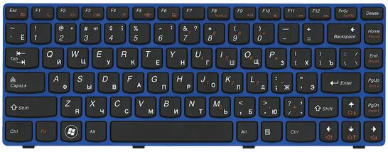 Клавиатура для ноутбука Lenovo IdeaPad (Z470, G470Ah, G470GH, Z370) Black, (BlueFrame), RU - фото 2