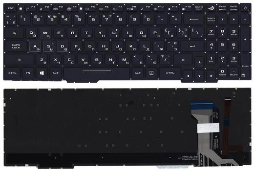 Клавиатура для ноутбука Asus (GL753 FX553VD) Black с красной подсветкой (Light), RU