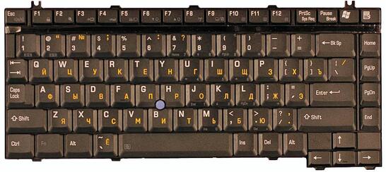 Клавиатура для ноутбука Toshiba Satellite (6000, 6100, M20) Tecra (S1) с указателем (Point Stick), Black RU - фото 2
