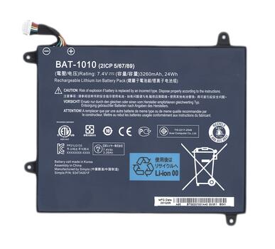 Аккумуляторная батарея для планшета Acer BAT-1010 Iconia Tablet A500, A200 7.4V Black 3260mAh Orig Аккумуляторная батарея для планшета Acer BAT-1010 Iconia Tablet A500, A200 7.4V Black 3260mAh Orig