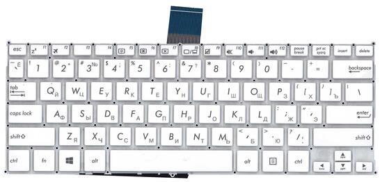 Клавиатура для ноутбука Asus F200CA, F200MA, X200LA, X200MA White, (No Frame) RU (горизонтальный энтер) - фото 2