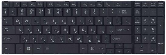 Клавиатура для ноутбука Toshiba Satellite (C50-B, C50D-B, C55-B, C55D-B, C50A-B) Black, RU - фото 2