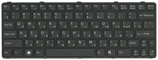Клавиатура для ноутбука Sony Vaio (SVE11) Black, (Black Frame) RU - фото 2