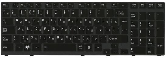 Клавиатура Toshiba Satellite (A660, A660D, A665, A665D, Qosmio X770, P750, P755) с подсветкой (Light), Black, (Black Frame) RU (вертикальный энтер) - фото 2