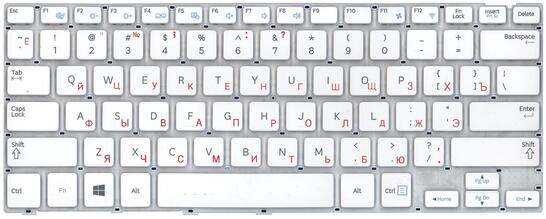 Клавиатура для ноутбука Samsung (NP915S3) White, (No Frame), RU - фото 2