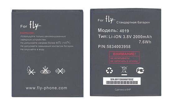 Аккумуляторная батарея для смартфона Fly BL4019 IQ446 Magic 3.8V Black 2000mAh 7.6Wh