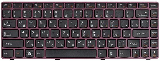 Клавиатура для ноутбука Lenovo IdeaPad (V370) Black, (Red Frame), RU - фото 2