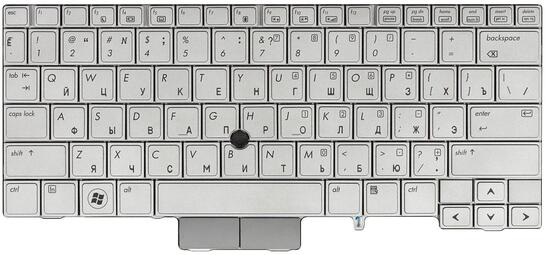 Клавиатура для ноутбука HP Elitebook (2740P) с указателем (Point Stick), Silver gray, RU - фото 2