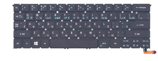 Клавиатура для ноутбука Acer Aspire R13 R7-371T, R7-371 Black, с подсветкой (Light), (No Frame), RU Клавиатура для ноутбука Acer Aspire R13 R7-371T, R7-371 Black, с подсветкой (Light), (No Frame), RU - фото 2