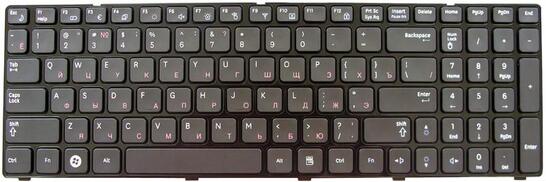 Клавиатура для ноутбука Samsung (R580, R590) Black, (Black Frame), RU - фото 2