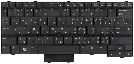 Клавиатура для ноутбука HP Elitebook (2540P) с указателем (Point Stick), Black, RU - фото 2