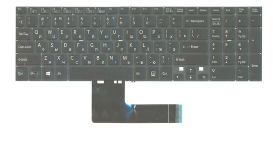 Клавиатура для ноутбука Sony (SF510) Black, с подсветкой (Light), (No Frame) RU - фото 2