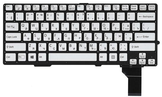 Клавиатура для ноутбука Sony (SVS13) с подсветкой (Light), Silver, (No Frame) RU - фото 2