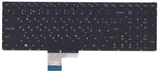 Клавиатура для ноутбука Lenovo IdeaPad (Y50-70) с подсветкой (Light), Black, (Black Frame) RU - фото 2