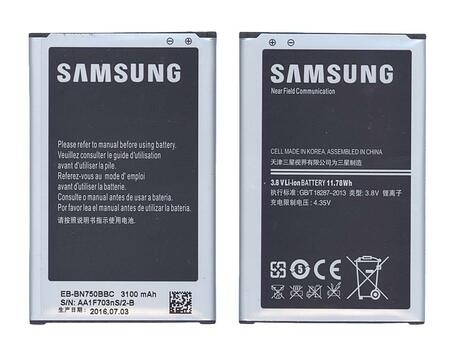 Аккумуляторная батарея для смартфона Samsung EB-BN750BBC Galaxy Note 3 Neo 3.8V Silver 3100mAh 11.78Wh Аккумуляторная батарея для смартфона Samsung EB-BN750BBC Galaxy Note 3 Neo 3.8V Silver 3100mAh 11.78Wh