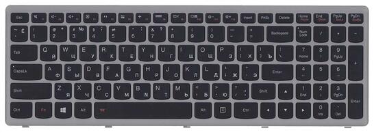 Клавиатурадля ноутбука Lenovo IdeaPad (G505S, Z510) с подсветкой (Light), Black, (Silver Frame), RU Клавиатурадля ноутбука Lenovo IdeaPad (G505S, Z510) с подсветкой (Light), Black, (Silver Frame), RU - фото 2