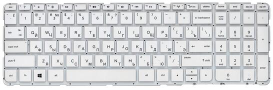 Клавиатура для ноутбука HP Pavilion (17, 17-E) White, (No Frame) RU - фото 2