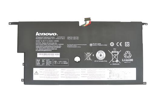Аккумуляторная батарея для ноутбука Lenovo-IBM 45N1702 ThinkPad X1 Carbon 20A7 14.8V Black 2940mAh Orig