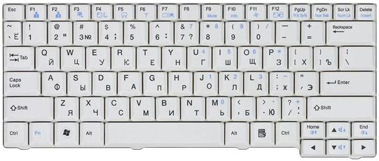 Клавиатура для ноутбука E Series (E200, E210, E300, E310) ED Series (ED310) White, RU - фото 2