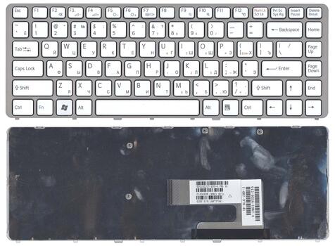 Клавиатура для ноутбука Sony Vaio (VGN-NW) White, (Silver Frame) RU Клавиатура для ноутбука Sony Vaio (VGN-NW) White, (Silver Frame) RU
