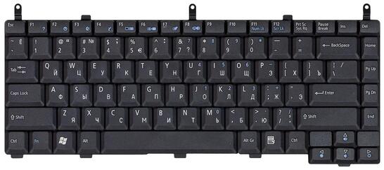 Клавиатура для ноутбука Acer Aspire 1350, 1510 Black, RU Клавиатура для ноутбука Acer Aspire 1350, 1510 Black, RU - фото 2