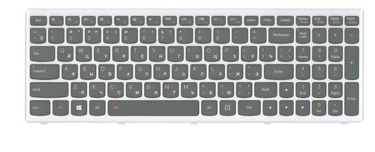 Клавиатура для ноутбука Lenovo Ideapad P500, Z500, Z500A, Z500G, Z500T с подсветкой (Light) Black, (Gray Frame) RU - фото 2