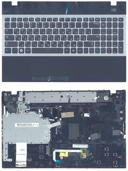 Клавиатура для ноутбука Samsung (300V5A) Black, (Black TopCase), (Grey Frame), RU Клавиатура для ноутбука Samsung (300V5A) Black, (Black TopCase), (Grey Frame), RU