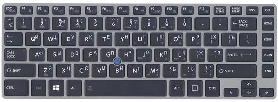 Клавиатура для ноутбука Toshiba Tecra (Z40) с подсветкой (Light), с указателем (Point Stick) Black, Gray Frame RU - фото 2