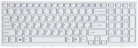Клавиатура для ноутбука Sony Vaio (VPC-EH, VPCEH) White, (White Frame) RU - фото 2