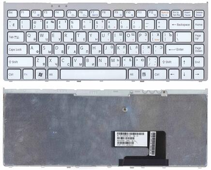 Клавиатура для ноутбука Sony Vaio (VGN-FW) White, (Silver Frame) RU Клавиатура для ноутбука Sony Vaio (VGN-FW) White, (Silver Frame) RU