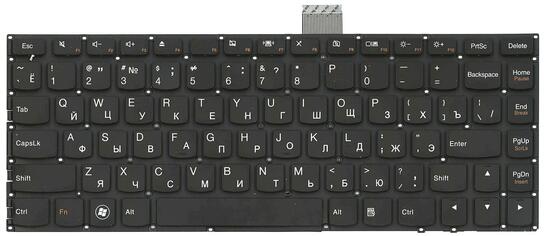 Клавиатура для ноутбука Lenovo IdeaPad (U300) Black, (No Frame), RU - фото 2