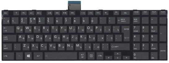 Клавиатура Toshiba Satellite (C50, C50D, C50-A, C50D-A, C55, C55DT, C55DT-A) Black, (Black Frame) RU (вертикальный энтер) - фото 2