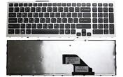 Клавиатура для ноутбука Sony Vaio (VPC-F11, VPC-F12, VPC-F13) Black, (Silver Frame) RU