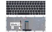 Клавиатура для ноутбука Lenovo IdeaPad FLex 14 G40, G40-30, G40-45, G40-70, G40-75, G40-80, Z41-70, 500-14ACZ, 500-14ISK, 300-14ISK, B40-80 с подсветкой (Light), Black, (Silver Frame), RU