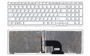 Клавиатура для ноутбука Sony Vaio (SVE15) с подсветкой (Light), White, (White Frame) RU