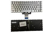 Клавіатура для ноутбука HP Pavilion (13-dk), з підсвіткою (Light), Silver, (No Frame) RU