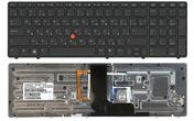 Клавіатура для ноутбука HP EliteBook (8560W) з підсвіткою (Light), з вказівником (Point Stick), Black Gray, (Gray Frame) RU